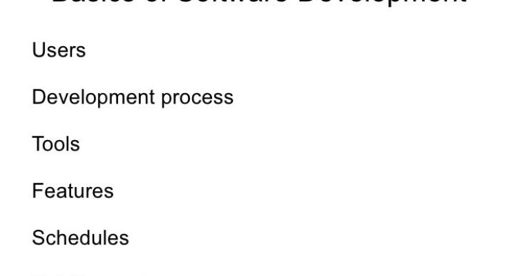 Understanding the Basics of Software Development Understanding the Basics of Software Development